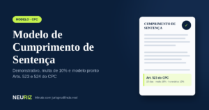 Modelo de cumprimento de sentença conforme o art. 523 do CPC
