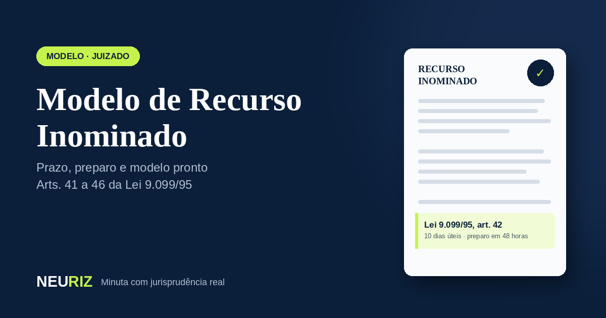 Modelo de recurso inominado no Juizado Especial Cível